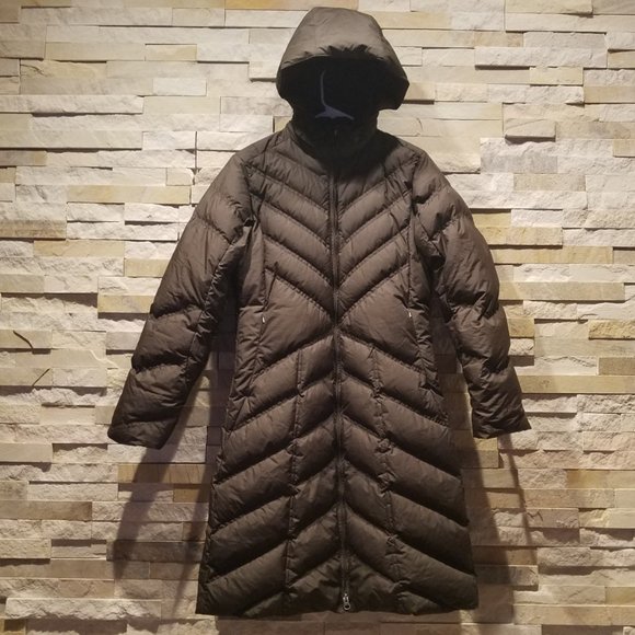 Patagonia Womens XS Black Long Length Down Parka Winter Puffer Jacket Puff Coat